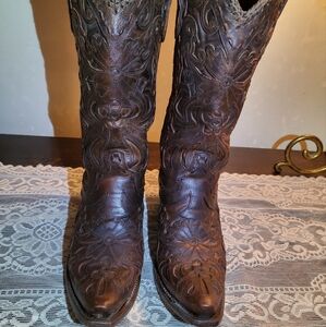 Beautiful Classy Lane Robin Cognac Whipstitch Inlay Sniptoe boots 7.5. $175